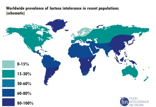 Prevalence of lactose intolerance