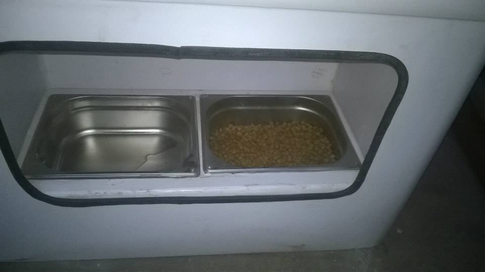 It has two bowls for food and water