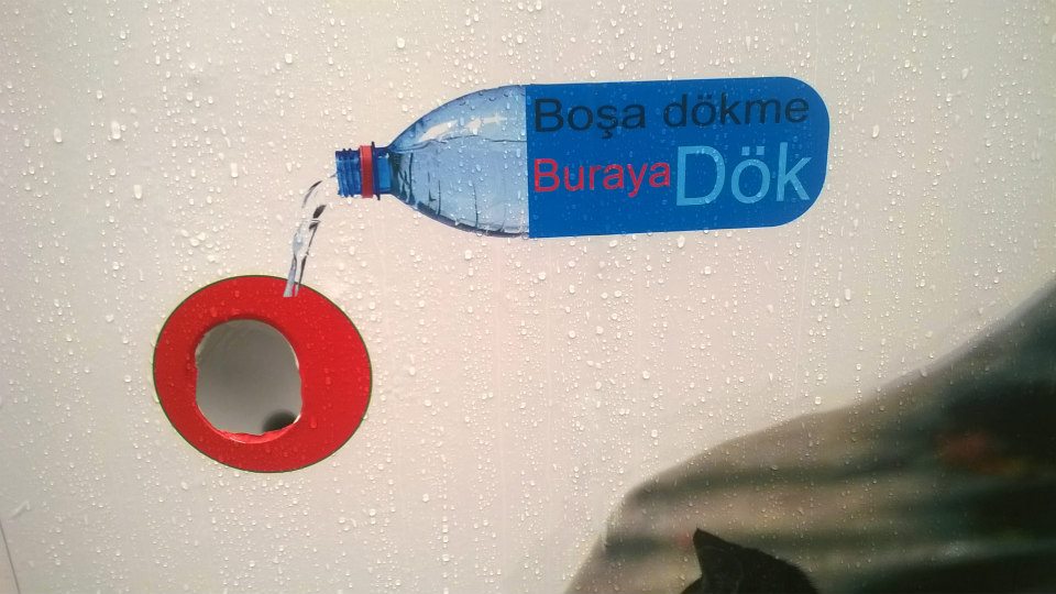 Pour here