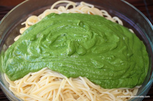 Spaghetti & Zucchini Noodles With Greens & Avocado Sauce – Smart N ...