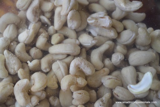 Soaked cashews